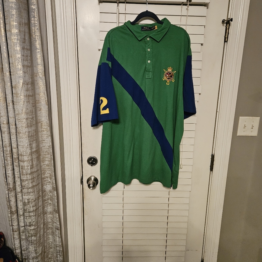Ralph Lauren Green and Blue Polo Shirt Classic Design
